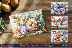 Elegant Flower Glass Cutting Boards Product Image 1