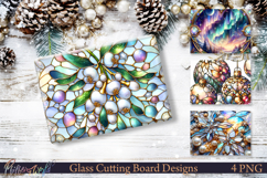 Winter Floral Glass Cutting Boards Product Image 1