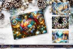 Winter Holiday Glass Kitchen Decor Art Product Image 1