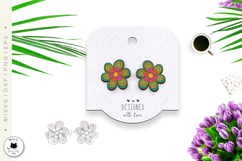 Floral Boho Studs | Laser Cut Earrings SVG Product Image 2