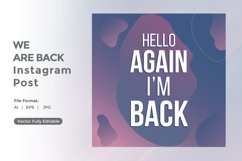 Hello again i am back instagram post Product Image 1
