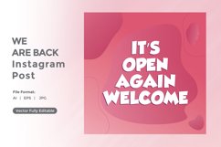 Its open again welcome instagram post Product Image 1