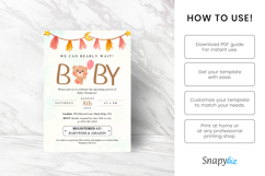 We Can Bearly Wait Baby Shower Invitation Canva Templates Product Image 7