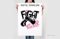 Together We Fight | Breast Cancer Awareness SVG | PNG, DXF Product Image 2