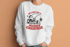 We Fish You A Merry Christmas SVG, Fishing Santa PNG Design Product Image 3