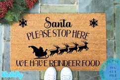 Farmhouse Christmas Doormat Svg - Santa Stop Sign Svg Product Image 1