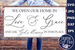 Love And Grace Christian Farmhouse Home Sign Svg Product Image 1