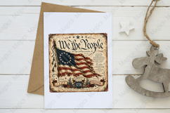 We The People American Flag Vintage Constitution Sign PNG Product Image 3