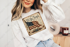 We The People American Flag Vintage Constitution Sign PNG Product Image 4