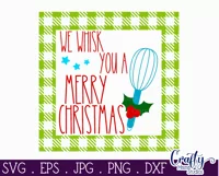 We Whisk You A Merry Christmas Buffalo Plaid Farmhouse Svg Product Image 2