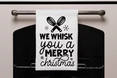 We whisk you a merry christmas SVG, Kitchen Towels SVG Product Image 2