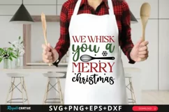 We Whisk You A Merry SVG ,Christmas Apron SVG Design Product Image 1