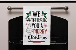 We whisk you a merry christmas SVG, Kitchen towel SVG Design Product Image 2