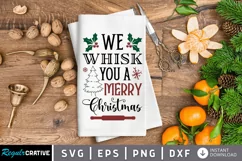 We whisk you a merry christmas SVG, Kitchen towel SVG Design Product Image 1