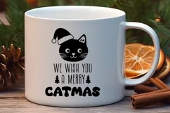We Wish You a Merry Catmas SVG | Christmas Cute Cat Design Product Image 3