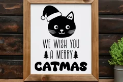 We Wish You a Merry Catmas SVG | Christmas Cute Cat Design Product Image 2