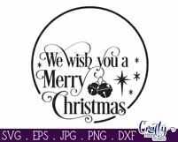 Wish You A Merry Christmas Christmas Round Sign Svg Product Image 2