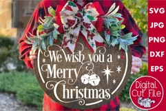 Wish You A Merry Christmas Christmas Round Sign Svg Product Image 1