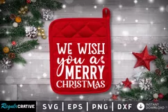 We wish you a merry SVG, Christmas Pot holder SVG Design Product Image 1