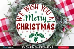 We Wish You A Merry SVG ,Christmas Round SVG Design Product Image 1