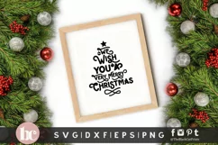 Wish You A Very Merry Christmas SVG | Christmas Tree Quote Product Image 2