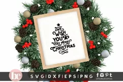 Wish You A Very Merry Christmas SVG | Christmas Tree Quote Product Image 1