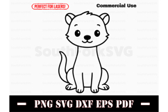 Cute Baby Weasel Doodle Design SVG PNG DXF EPS PDF Product Image 1