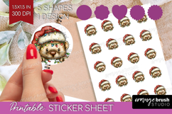 Weasel Tangled In Christmas Lights Round Sticker Funny Xmas Product Image 1