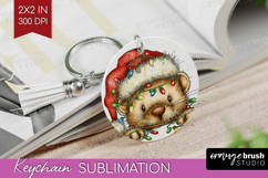 Weasel Tangled In Christmas Lights Keychain PNG Funny Xmas Product Image 1