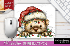 Weasel Tangled In Christmas Lights Mouse Pad Sublimation Product Image 1