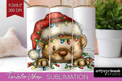Weasel Tangled In Christmas Lights Tumbler Wrap Funny Xmas Product Image 1