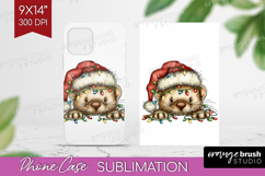 Weasel Tangled In Christmas Lights Phone Case PNG Funny Xmas Product Image 1