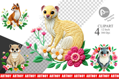 Weasel Embroidery Clipart Product Image 1