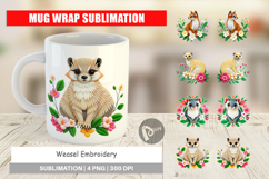 Mug Wrap Weasel Embroidery Product Image 1