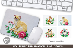 Mouse Pad Weasel Embroidery Product Image 1