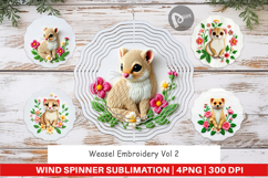 Wind Spinner Weasel Embroidery Product Image 1