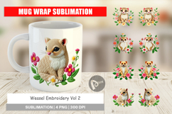Mug Wrap Weasel Embroidery Product Image 1