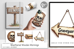Wooden Warnings Digital Paper Product Image 1