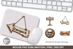Wooden Warnings Mouse Pad Product Image 1