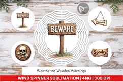 Wooden Warnings Wind Spinner Product Image 1