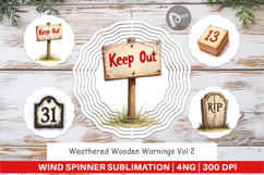 Wooden Warnings Wind Spinner Product Image 1