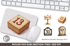 Wooden Warnings Mouse Pad Product Image 1