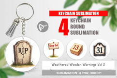 Wooden Warnings Keychain Product Image 1