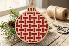 Weave Christmas Bauble SVG Laser Cut Ornament Design File Product Image 1