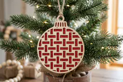 Weave Christmas Bauble SVG Laser Cut Ornament Design File Product Image 2