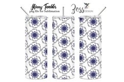 Geometric Floral Skinny Tumbler sublimation Designs Product Image 4