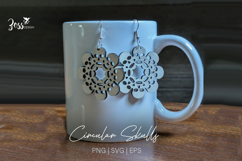 Spooky Skull Halloween Earrings Circular Laser Cut Design Product Image 2