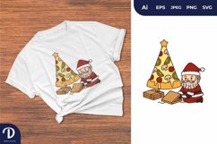 Santa Order Pizza Illustration Product Image 1