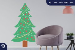 Colored Christmas Tree Decoration Wall Sticker Product Image 1