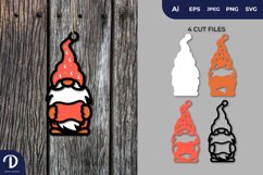 Gnome Holding Board with Custom Text Tags Papercut Product Image 1